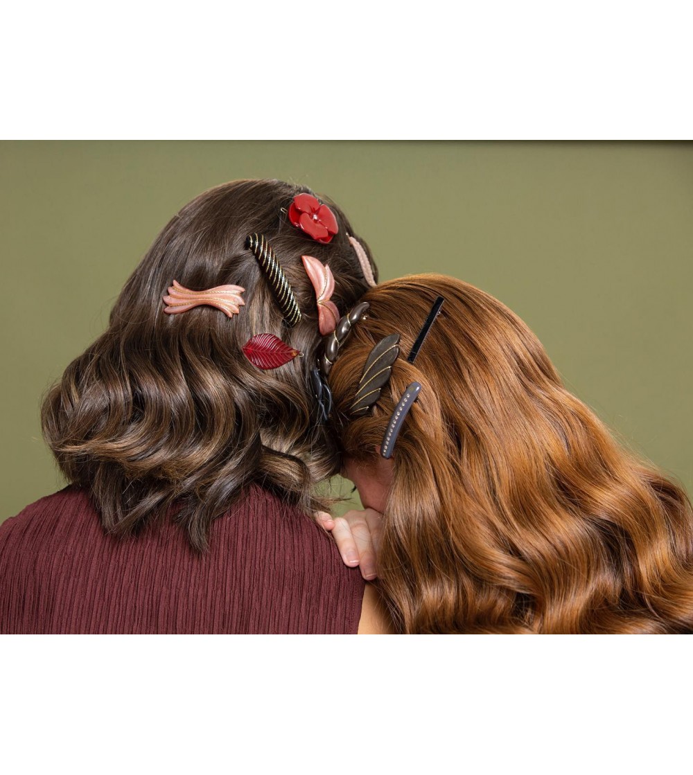 CLIP ALARGADA ROSA VINTAGE