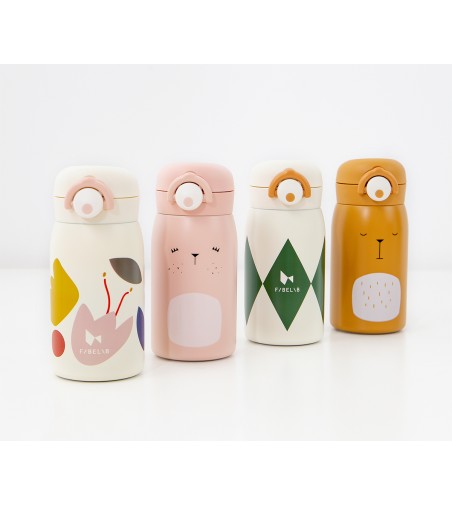 BOTELLA TÉRMICA DE ACERO BUNNY OLD ROSE FABELAB