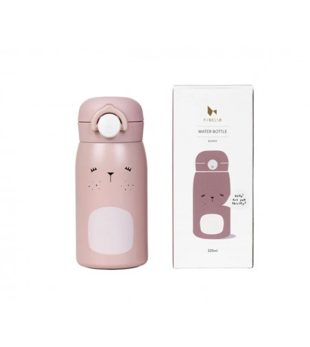 BOTELLA TÉRMICA DE ACERO BUNNY OLD ROSE FABELAB