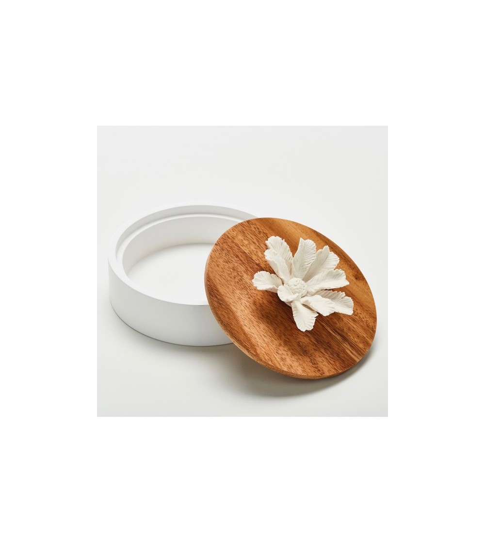 CAJA DECORATIVA DE MADERA CON FLOR DE PALMERA DE CERÁMICA NAMÚ DE ANOQ