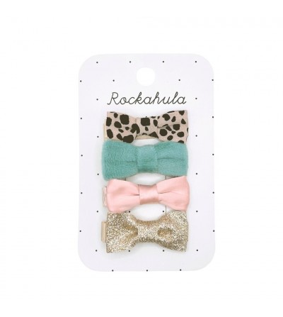 Leopard Love Mini Bow Clips rockahula kids