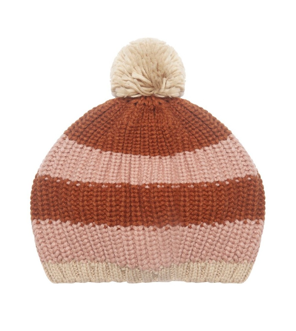 Cosy Striped Knitted Beret Pink 3-6 años rockahula kids