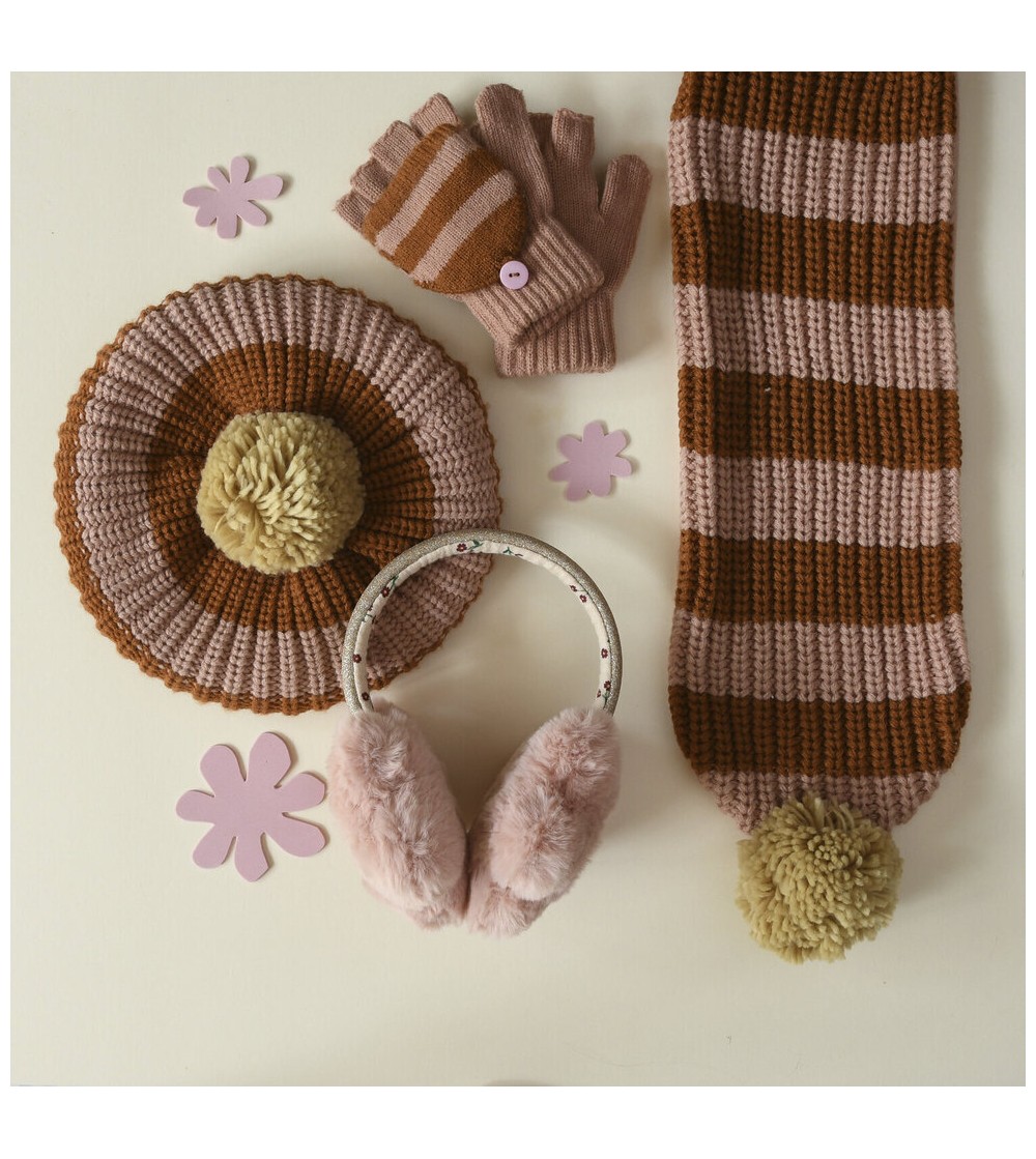 Bufanda de punto Striped Pink rockahula kids