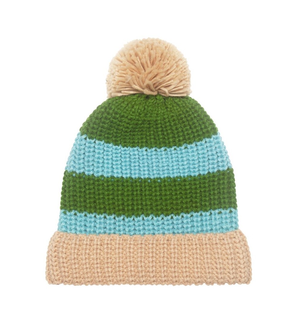 Cosy Striped Knitted Hat Green 7-10 años rockahula kids