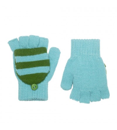 Cosy Striped Knitted Gloves Green 3-6 Years rockahula kids