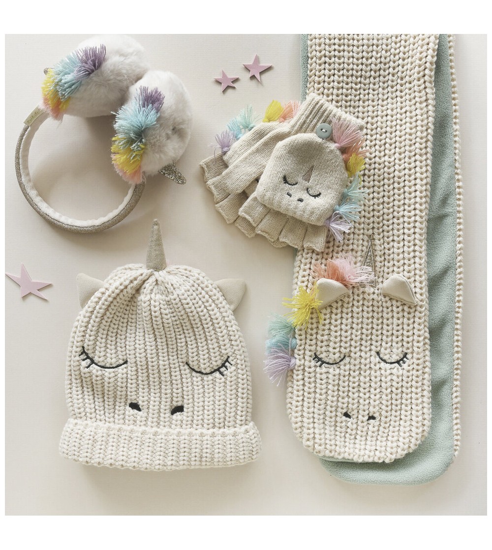 Rainbow Unicorn Knitted Hat 3-6 Years rockahula kids