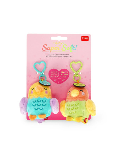 2 Llaveros con Peluche  Super Soft Tiny legami