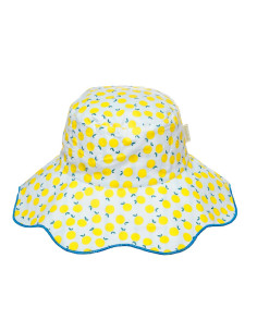 Sombrero de sol reversible a rayas Lemon Drop 2
