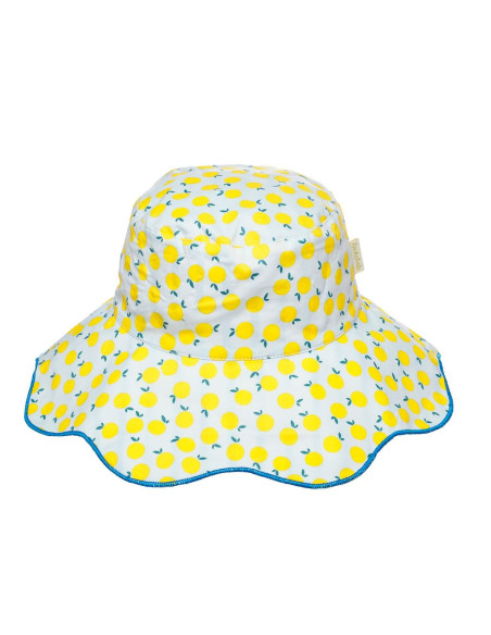Sombrero de sol reversible a rayas Lemon Drop