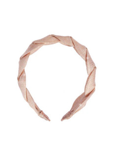 Diadema trenzada de lino brillante