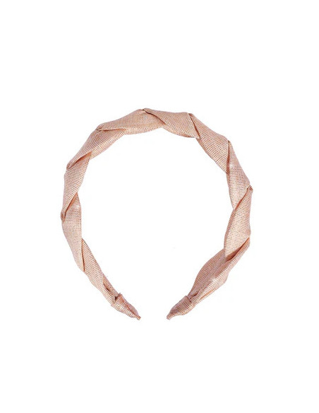 Diadema trenzada de lino brillante