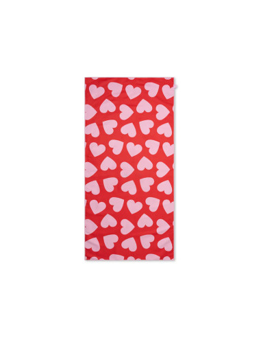 toalla de playa microfibra - rojo - hearts - 135 x 65 cm