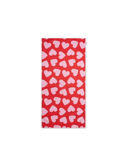 toalla de playa microfibra - rojo - hearts - 135 x 65 cm