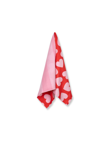 toalla de playa microfibra - rojo - hearts - 135 x 65 cm