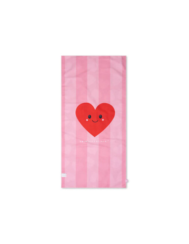toalla de playa microfibra - rojo - hearts - 135 x 65 cm