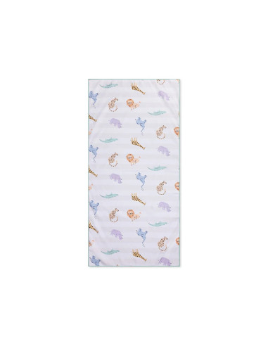 toalla de playa microfibra - multicolor - wild life - 135 x 65 cm
