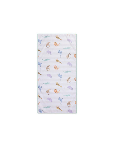 toalla de playa microfibra - multicolor - wild life - 135 x 65 cm