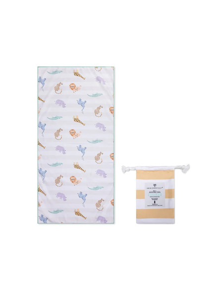 toalla de playa microfibra - multicolor - wild life - 135 x 65 cm