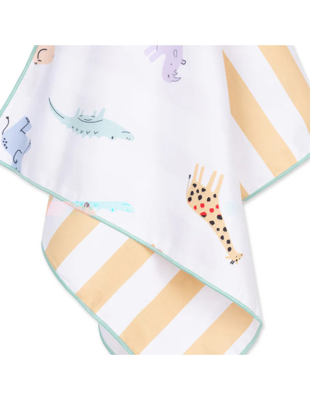 toalla de playa microfibra - multicolor - wild life - 135 x 65 cm