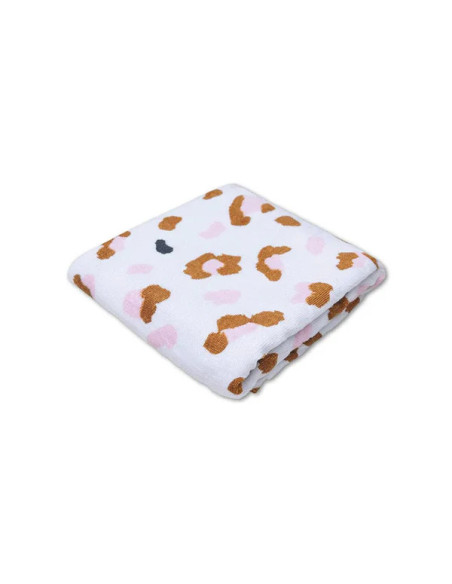 toalla de playa algodón - caqui - leopard - 135 x 65 cm