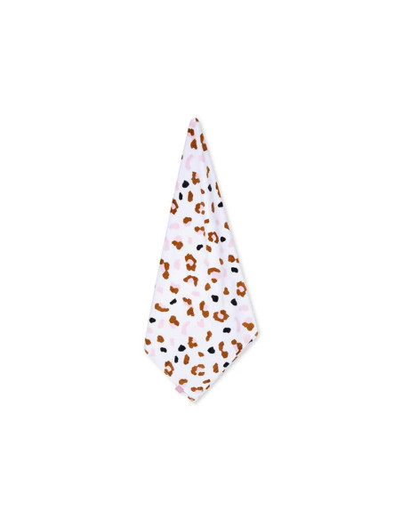 toalla de playa algodón - caqui - leopard - 135 x 65 cm