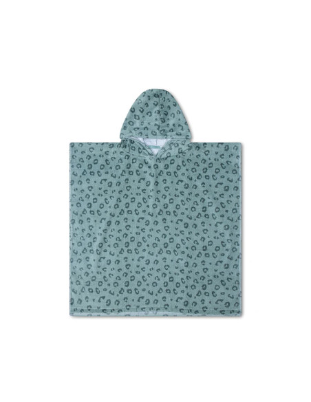 poncho de playa - verde - leopard - 65 x 65 cm