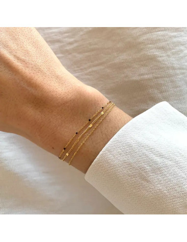 Pulsera de acero con triple cadena fina