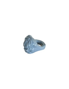 Anillo cerámica rosa blanca olmos 2