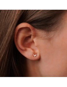 Piercing de oreja de acero inoxidable con circonia